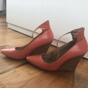 Sole Society Coral Wedges with Ankle Strap